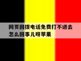 网页回拨电话免费打不进去怎么回事儿呀苹果