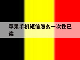 苹果手机短信怎么一次性已读