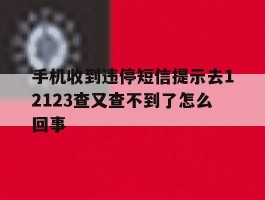 手机收到违停短信提示去12123查又查不到了怎么回事的简单介绍