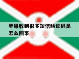 苹果收到很多短信验证码是怎么回事