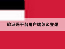 验证码平台用户端怎么登录