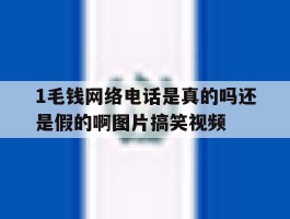 1毛钱网络电话是真的吗还是假的啊图片搞笑视频的简单介绍