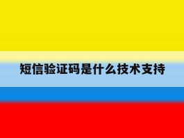 短信验证码是什么技术支持