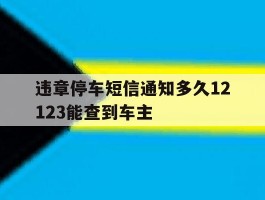 违章停车短信通知多久12123能查到车主
