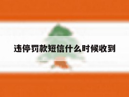 违停罚款短信什么时候收到