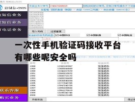 一次性手机验证码接收平台有哪些呢安全吗的简单介绍