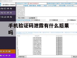 手机验证码泄露有什么后果吗