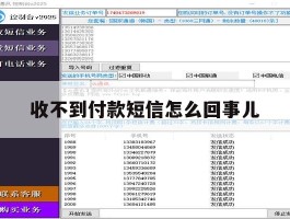 收不到付款短信怎么回事儿