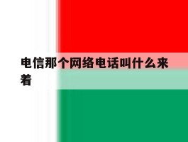 电信那个网络电话叫什么来着