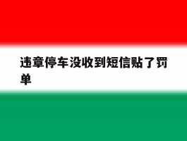 违章停车没收到短信贴了罚单