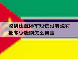 收到违章停车短信没有说罚款多少钱啊怎么回事的简单介绍