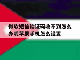 微软短信验证码收不到怎么办呢苹果手机怎么设置的简单介绍