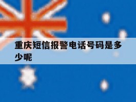 重庆短信报警电话号码是多少呢