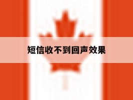 短信收不到回声效果