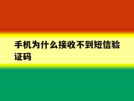 手机为什么接收不到短信验证码
