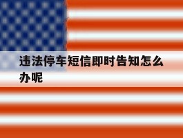 违法停车短信即时告知怎么办呢