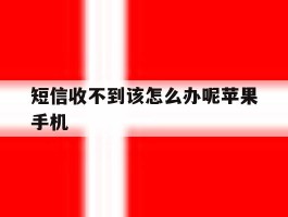 短信收不到该怎么办呢苹果手机