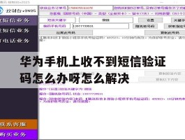 关于华为手机上收不到短信验证码怎么办呀怎么解决的信息