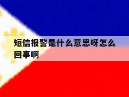 短信报警是什么意思呀怎么回事啊