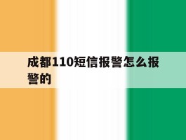 成都110短信报警怎么报警的