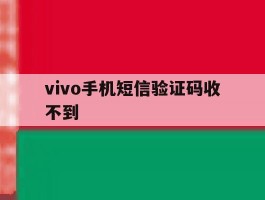 vivo手机短信验证码收不到