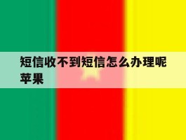 短信收不到短信怎么办理呢苹果