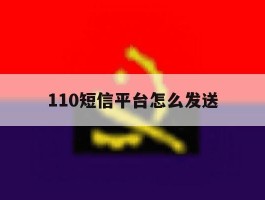 110短信平台怎么发送
