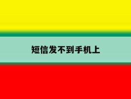 短信发不到手机上