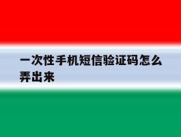 一次性手机短信验证码怎么弄出来