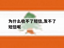 为什么收不了短信,发不了短信呢