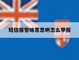 短信报警啥意思啊怎么举报