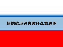 短信验证码失败什么意思啊