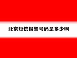 北京短信报警号码是多少啊