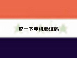 查一下手机验证码