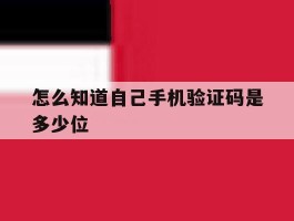 怎么知道自己手机验证码是多少位