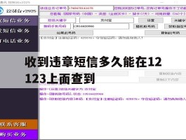 收到违章短信多久能在12123上面查到的简单介绍