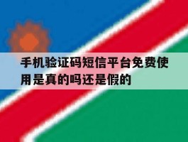 手机验证码短信平台免费使用是真的吗还是假的的简单介绍