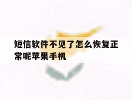 包含短信软件不见了怎么恢复正常呢苹果手机的词条