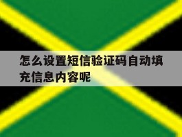 怎么设置短信验证码自动填充信息内容呢