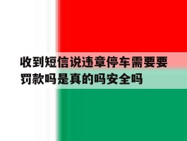 收到短信说违章停车需要要罚款吗是真的吗安全吗的简单介绍