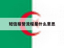 短信报警流程是什么意思