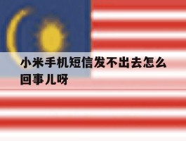 小米手机短信发不出去怎么回事儿呀