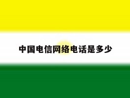 中国电信网络电话是多少
