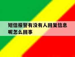 短信报警有没有人回复信息呢怎么回事