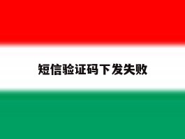 短信验证码下发失败