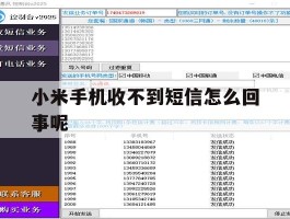 小米手机收不到短信怎么回事呢