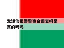 发短信报警警察会回复吗是真的吗吗