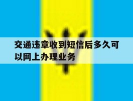 包含交通违章收到短信后多久可以网上办理业务的词条