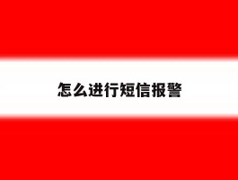 怎么进行短信报警