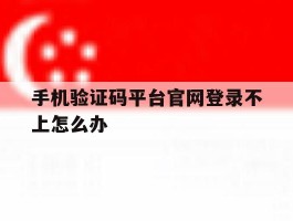 手机验证码平台官网登录不上怎么办